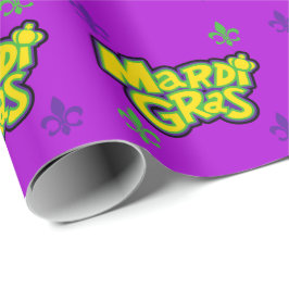 Papel De Regalo Palabras de Mardi Gras
