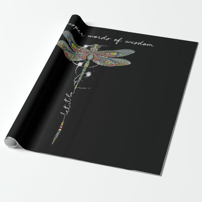 Papel De Regalo Palabras De Sabiduría Brocade Dragonfly (Desenrollado)