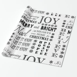 Papel De Regalo palabras modernas del día de fiesta del vintage