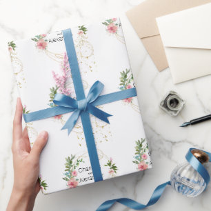 Papel De Regalo Palabras y nombres abstractos de oro