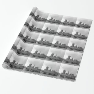 Papel De Regalo Palacio Blanco Negro de Westminster