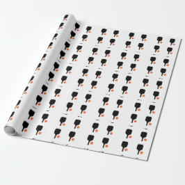 Papel De Regalo Palas de pelota de futbolín y pickleball naranja