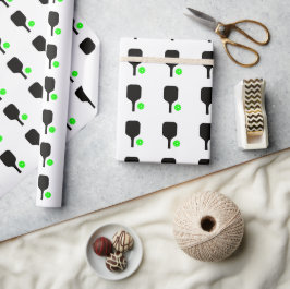 Papel De Regalo Palas de pelotas y bolas verdes
