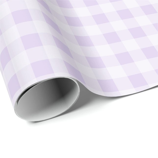 Papel De Regalo Pale Lavender Gingham Wrapping Paper (Esquina del rollo)