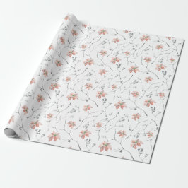 Papel De Regalo Pale Poinsettias Rústica