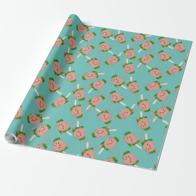 Papel De Regalo Paleta de helado de sandía Tie Dye (Desenrollado)