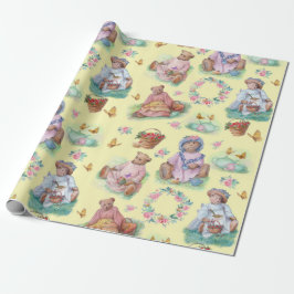 Papel De Regalo Paleta Vintage de la Fiesta del Oso Teddy