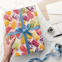 Papel De Regalo Paletas de Frutas Congeladas Abstracto