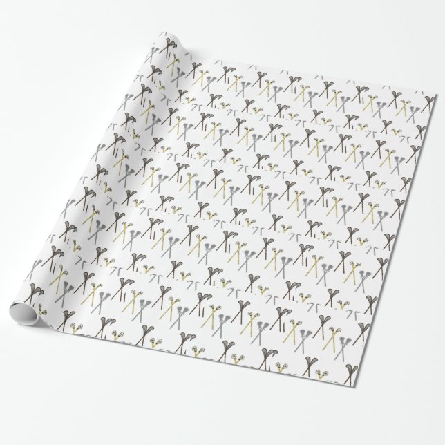Papel De Regalo Palillos de LaCrosse (Desenrollado)