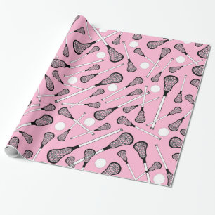 Papel De Regalo Palillos rosas claros del lacrosse