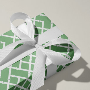 Papel De Regalo Palm Beach Green Geométrico Patrón de Entramado de