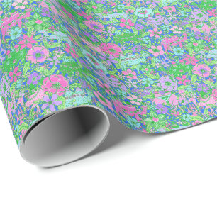 Papel De Regalo Palm Beach Preppy Imprime camellos rosas y verdes