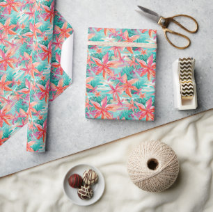 Papel De Regalo Palm Beach Tropical Beach Flowers