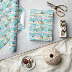 Papel De Regalo Palm Beach Tropical Beach Windsurf