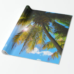 Papel De Regalo Palm Paradise Blue Sky Sunshine