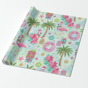 Papel De Regalo Palm Tree Flamingo Tropical Vibes