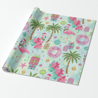 Papel De Regalo Palm Tree Flamingo Tropical Vibes