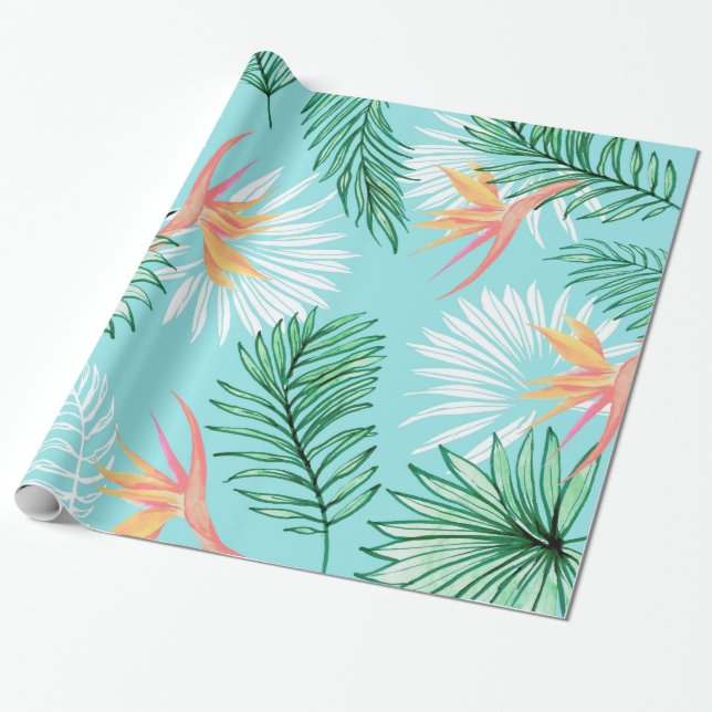 Papel De Regalo Palma tropical (Desenrollado)