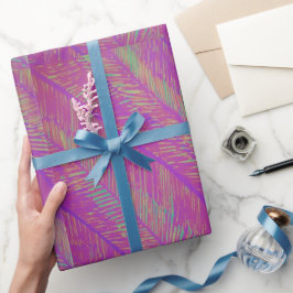 Papel De Regalo Palmas de Neón Púrpura