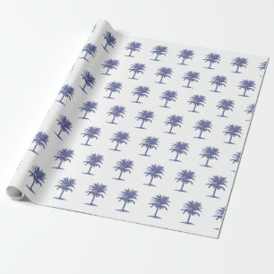 Papel De Regalo Palmera azul Toile