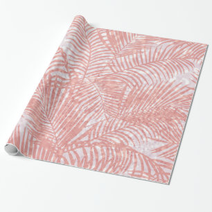 Papel De Regalo Palmera elegante del falso purpurina rosado