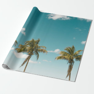 Papel De Regalo Palmera verde bajo cielo azul por la mañana