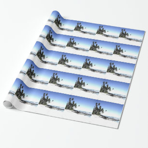 Papel De Regalo Palmeras exóticas y playa paradisíaca