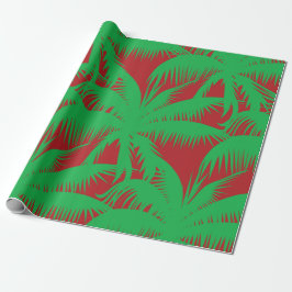 Papel De Regalo Palmeras Navidades rojos y verdes