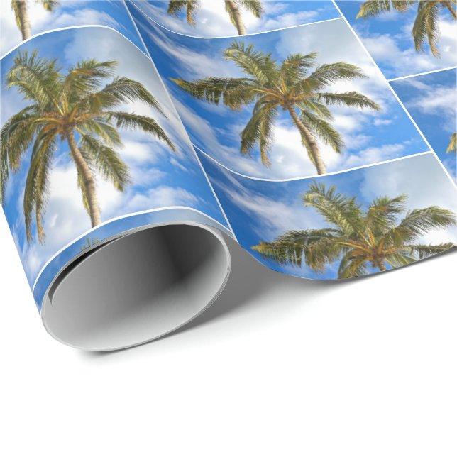 Papel De Regalo palmeras tropicales (Esquina del rollo)