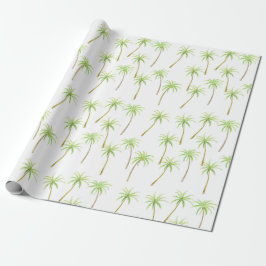 Papel De Regalo Palmeras Tropicales Acuarela