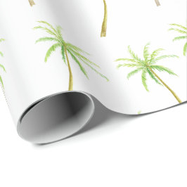 Papel De Regalo Palmeras Tropicales Acuarela