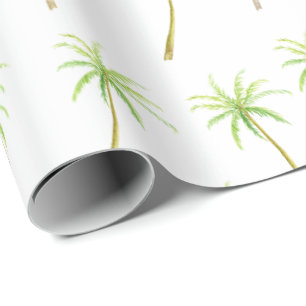 Papel De Regalo Palmeras Tropicales Acuarela