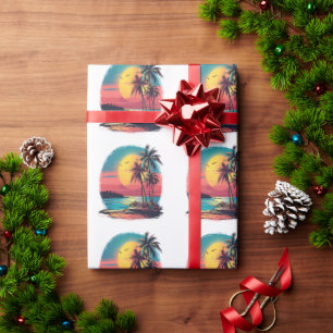Papel De Regalo Palmeras y playa