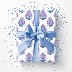 Papel De Regalo Palmeta en forma de pala en azul y púrpura