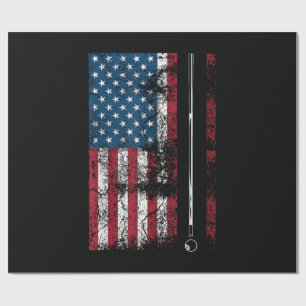 Papel De Regalo Palo de billar con bandera americana divertido jue