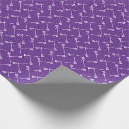 Papel De Regalo Palo de palo blanco de lacrosse morado