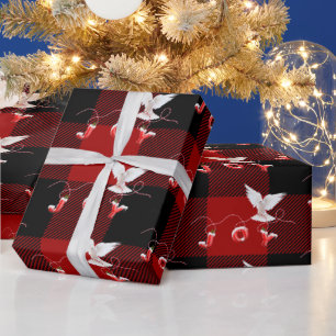 Papel De Regalo Paloma Blanca Con Ornamento De Alegría