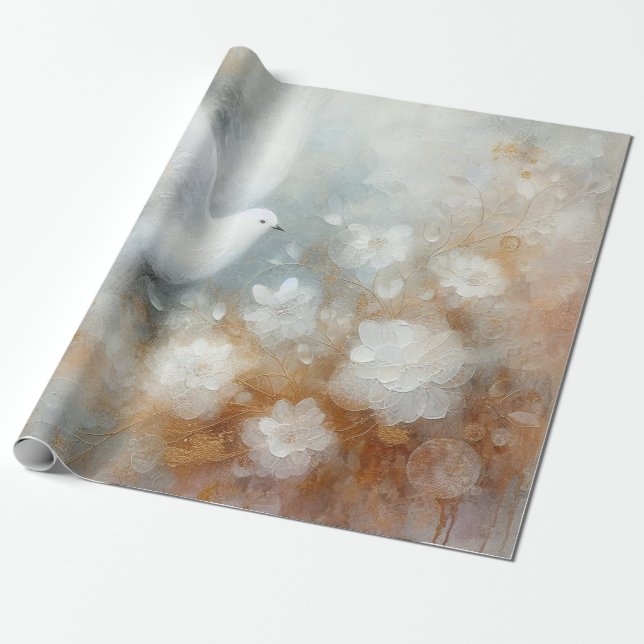 Papel de Regalo Paloma de Boda (Desenrollado)