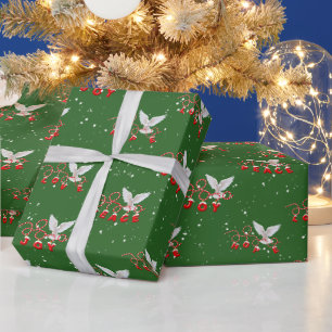 Papel De Regalo Paloma de Navidad con texto festivo inspirador