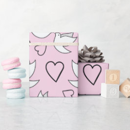 Papel De Regalo Palomas de boda para regalos de matrimonio Rosa si