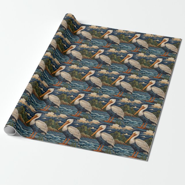 Papel De Regalo Palomino de gaviota de mar blanco (Desenrollado)
