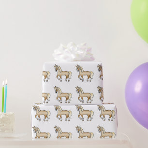 Papel De Regalo Palomino Personalizado Cute Trotting Horse Pattern