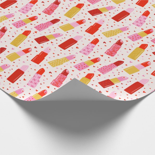 Papel De Regalo Palos adhesivos el día de San Valentín sobre crema (Esquina)