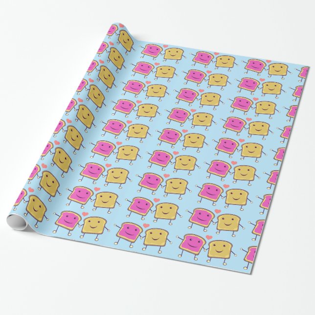 Papel De Regalo Pals de la mantequilla y de la jalea de cacahuete (Desenrollado)