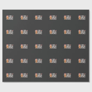 Papel De Regalo Pan de jengibre Divertida Navidad hornear vacacio