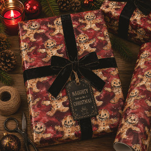 Papel De Regalo Pan de jengibre maligno gótico Navidades espeluzna