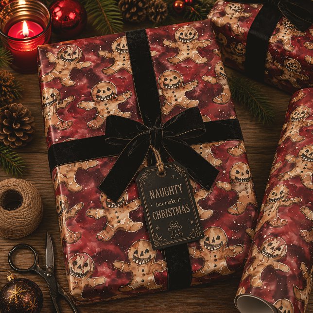 Papel De Regalo Pan de jengibre maligno gótico Navidades espeluzna (Subido por el creador)