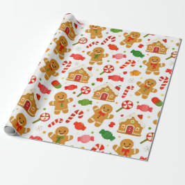 Papel De Regalo Pan de Jengibre y Caña de Caramelo