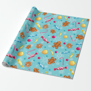 Papel De Regalo Pan de jengibre y dulces de Navidad