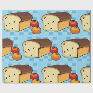 Papel De Regalo Pan de pasas y manzanas rojas
